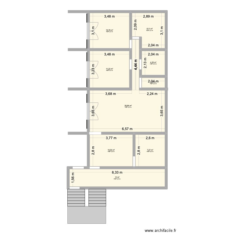 Logt fonction Jacques Prévert St Pierre. Plan de 9 pièces et 94 m2