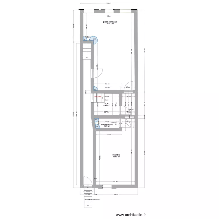 1er &eacute;tage AVANT. Plan de 