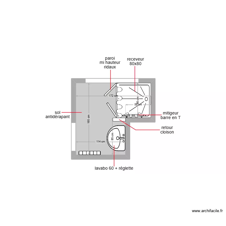 cheref. Plan de 1  et 2 m²
