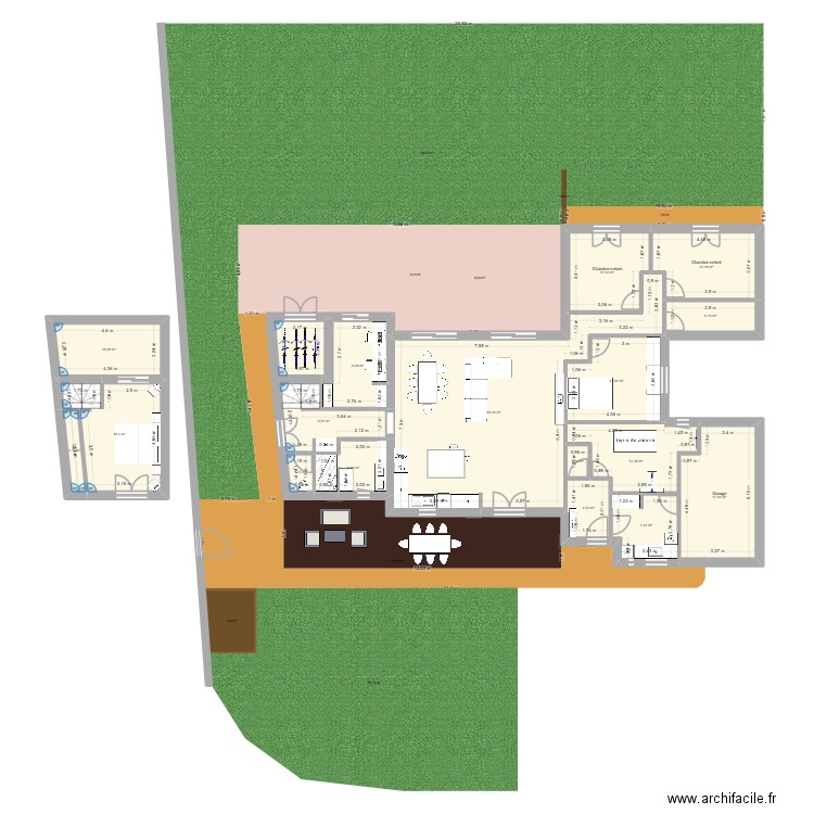 extention 45 m2 au top. Plan de 18 pièces et 204 m2