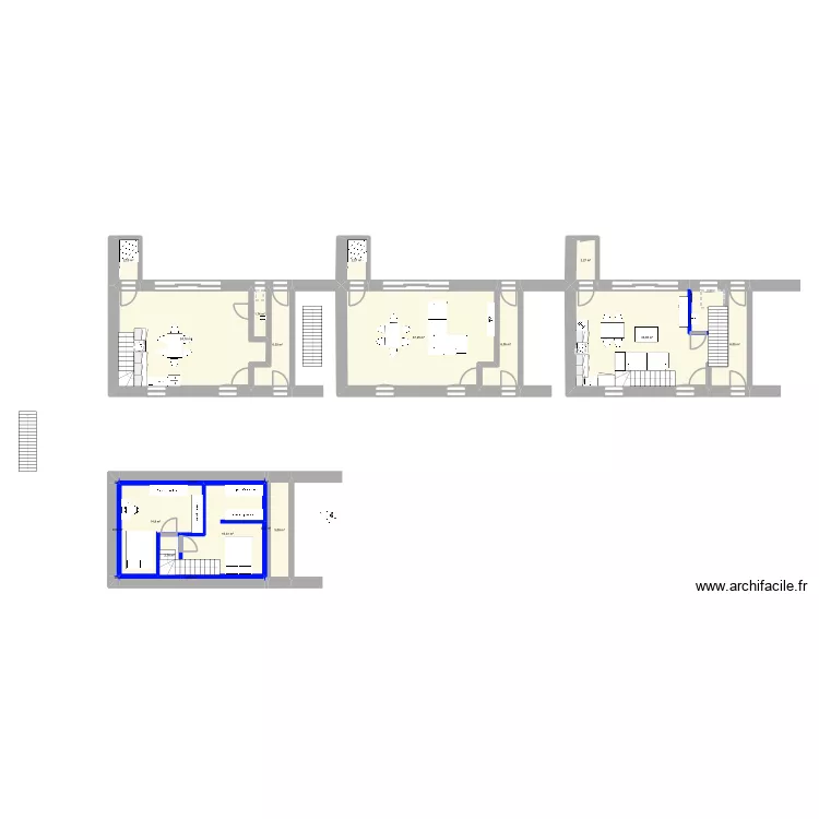 RDC SSSol. Plan de 21  et 174 m²