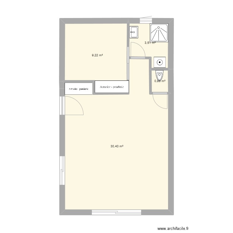 T2 (45m2). Plan de 0 pièce et 0 m2