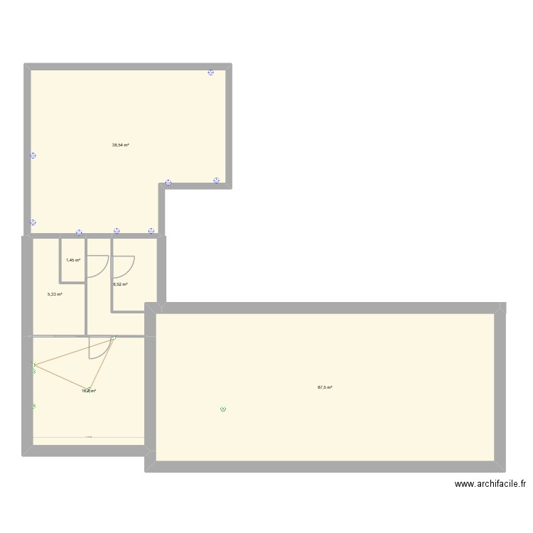 agencement jeux. Plan de 6 pièces et 138 m2