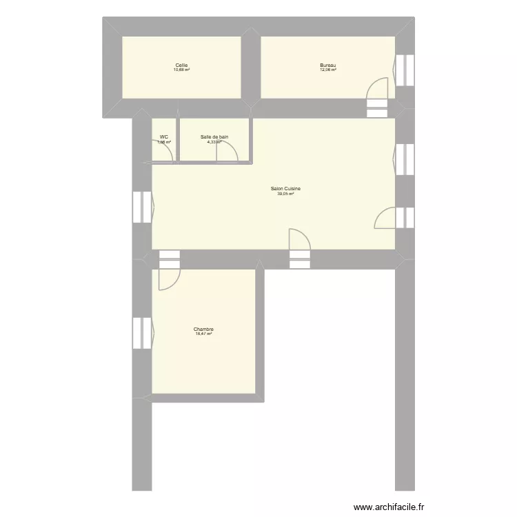 CHANNAL. Plan de 6  et 86 m²
