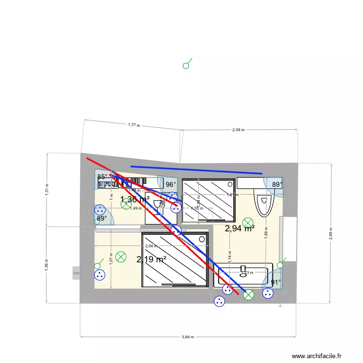 yg&rsquo;gcjt. Plan de 3  et 6 m²