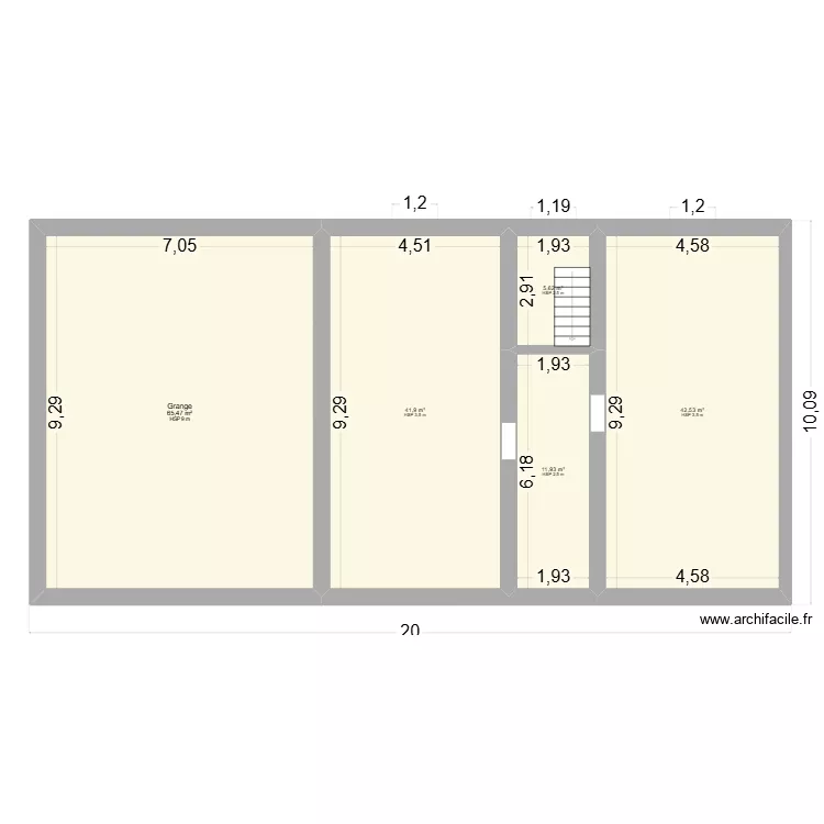 étage 2 Gîte Malonne + annexe initial 1. Plan de 5 et 167 m² étage 2 Gîte Malonne + annexe initial 1. Plan de 5 et 167 m²