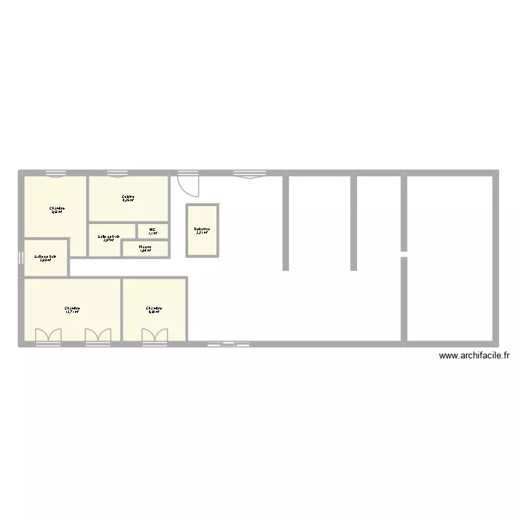 ferrieres 1. Plan de 9  et 53 m²