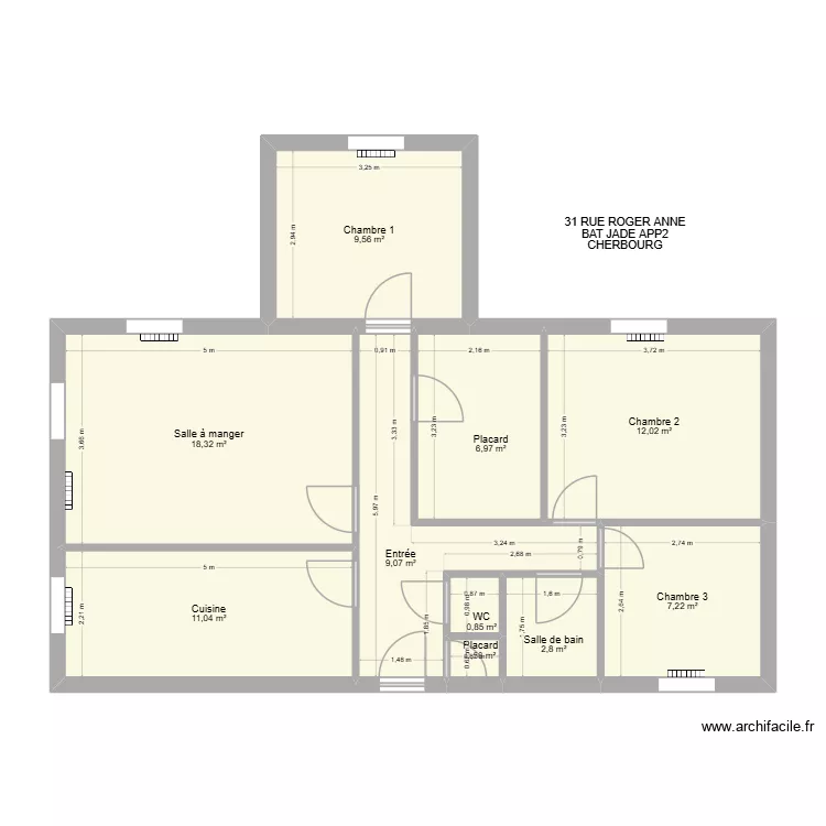 BAT 33 JADE APP02. Plan de 10  et 78 m²