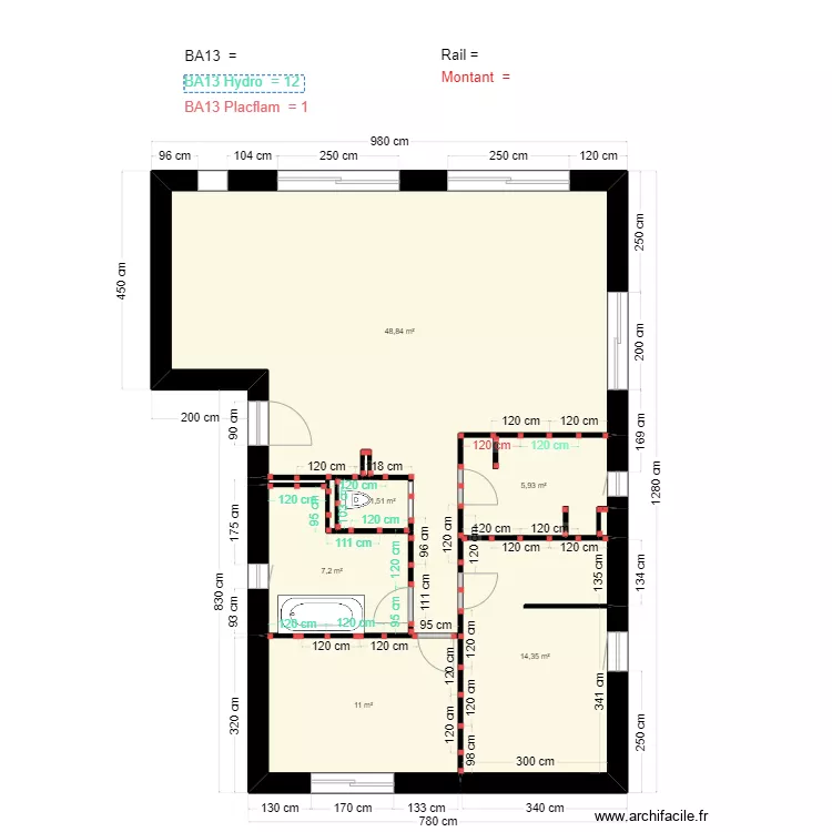 PLAN CLOISON RDC. Plan de 