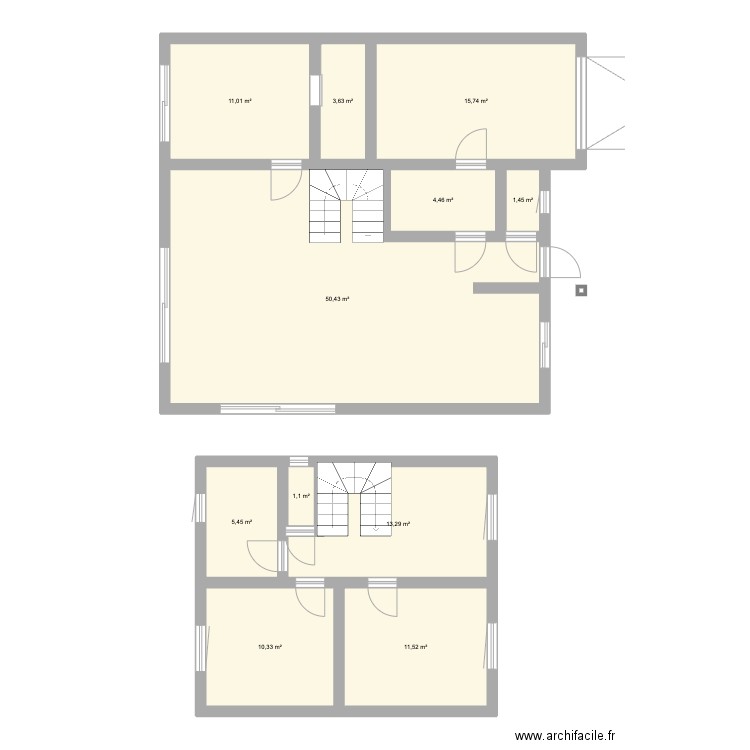 Seb 2 avec etage. Plan de 11 pièces et 128 m2