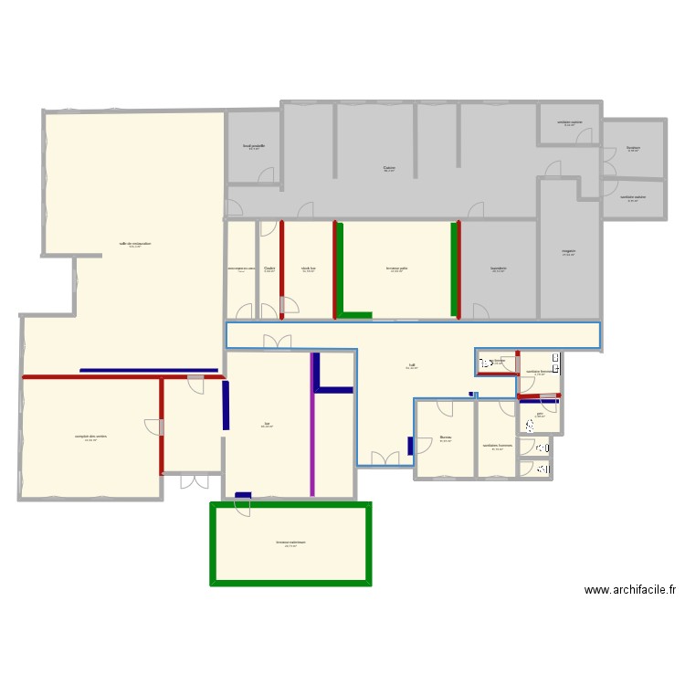 cercle mixte dole 1. Plan de 21 pièces et 568 m2