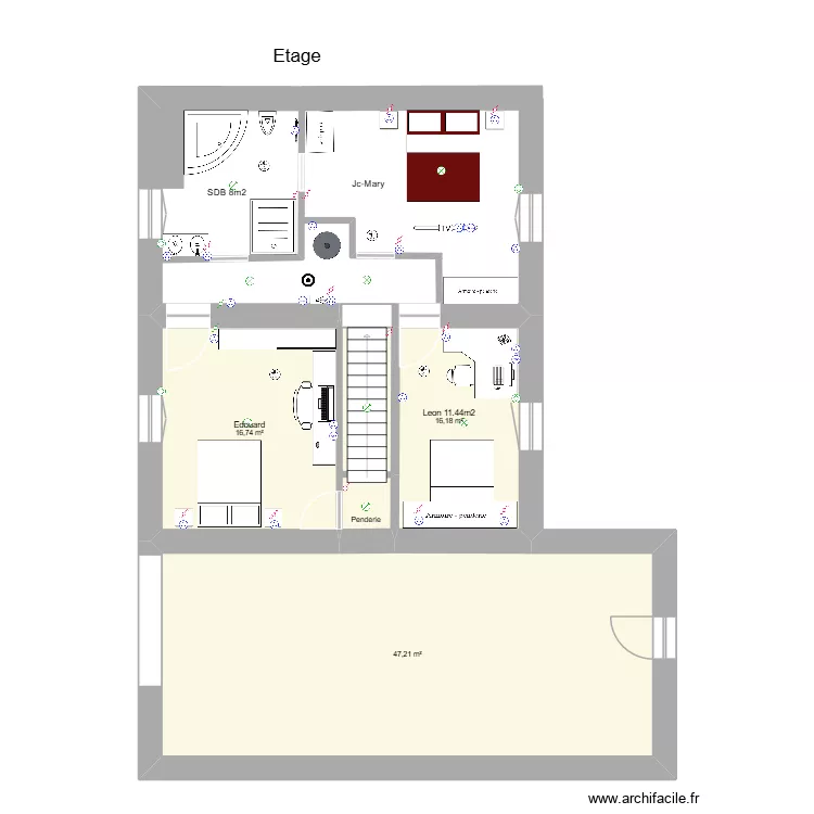 etage joudreville. Plan de 
