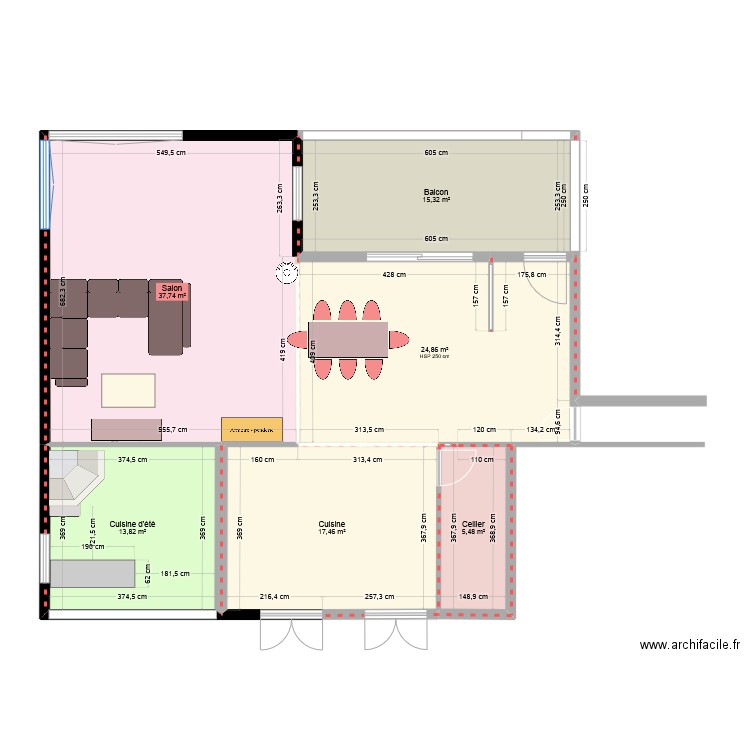 Agrandissement3. Plan de 6 pièces et 115 m2