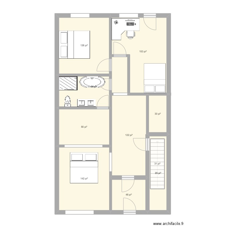 771 guilford. Plan de 16 pièces et 142 m2