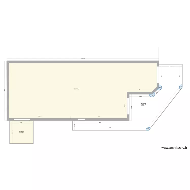 Projet de terrasse. Plan de 3 et 174 m² Projet de terrasse. Plan de 3 et 174 m²