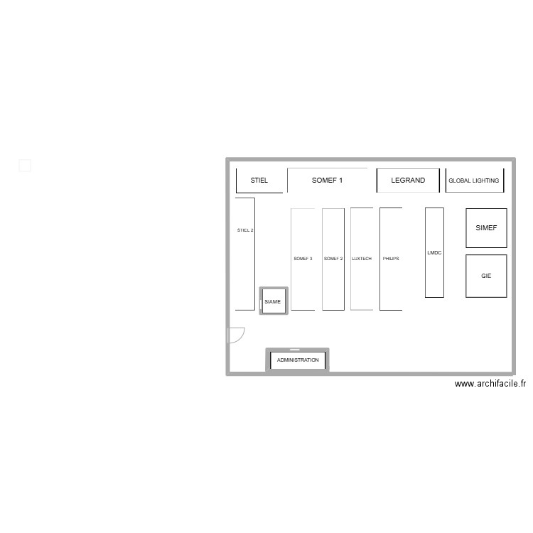 PLAN ET AMENAGEMENT ENTREPOT. Plan de 1 pièce et 1 m2