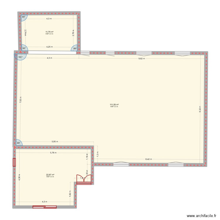 joel. Plan de 3 pièces et 146 m2