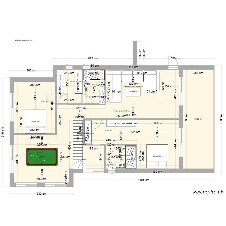 PP Plan Etage doublegarage 1. Plan de 4 pièces et 136 m2