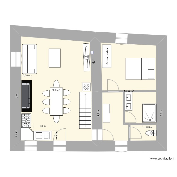 rez de chaussé aménager. Plan de 0 pièce et 0 m2