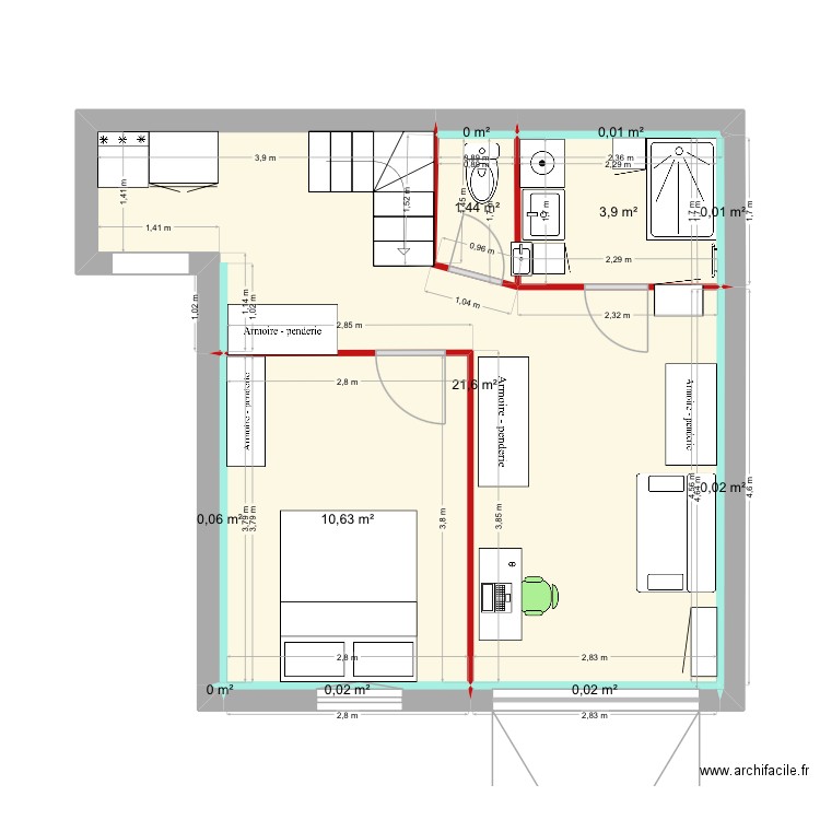 Sous-sol5. Plan de 12 pièces et 38 m2