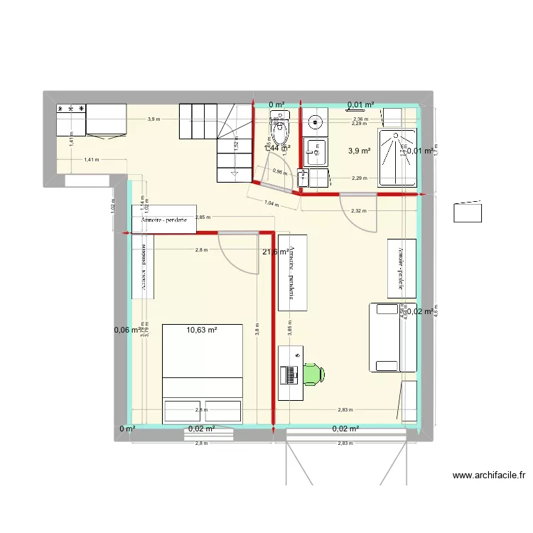 Sous-sol5. Plan de 12  et 38 m²