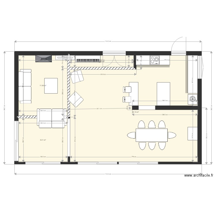 GMotte11. Plan de 4 pièces et 68 m2