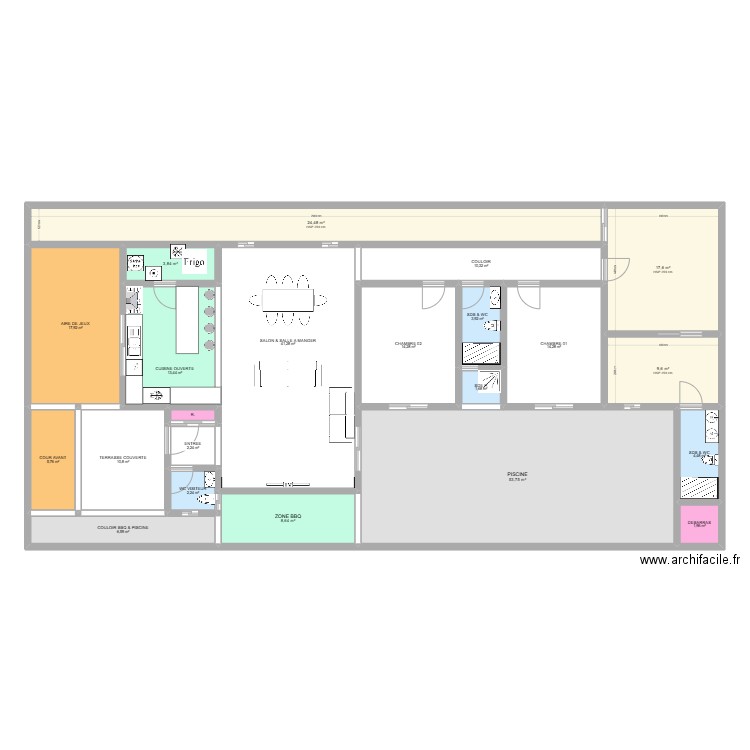 TRIAL. Plan de 43 pièces et 540 m2