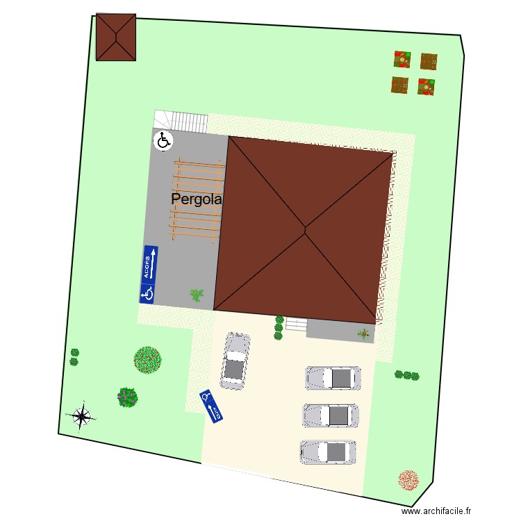 Plan de masse sur plan casdastral. Plan de 5 pièces et 340 m2