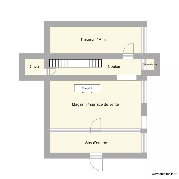 Plan magasin. Plan de 6  et 22 m²