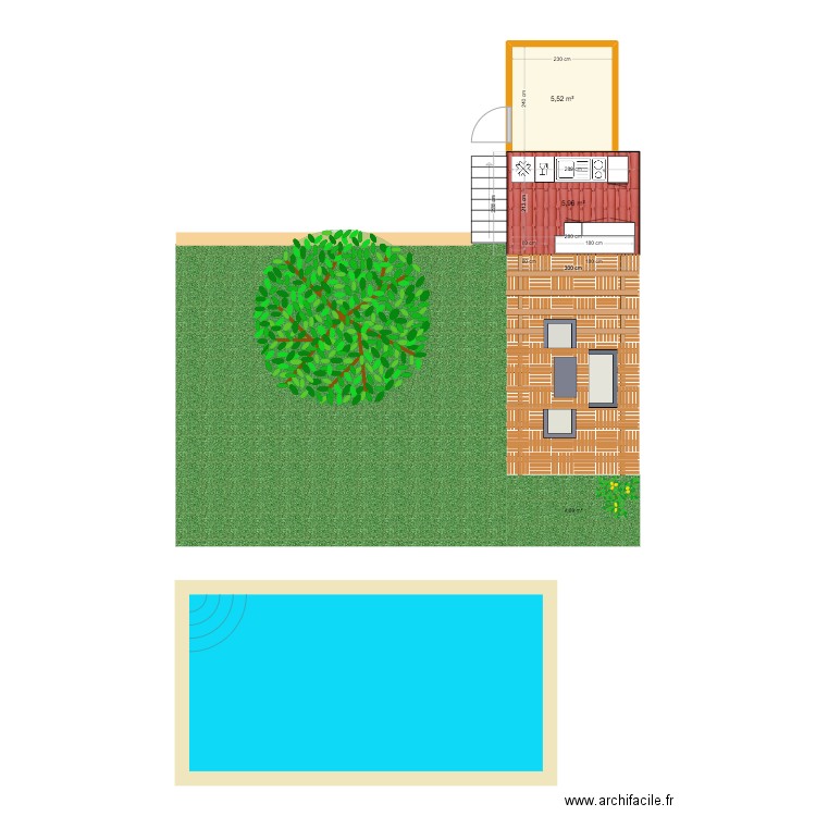 Cuisine été. Plan de 0 pièce et 0 m2