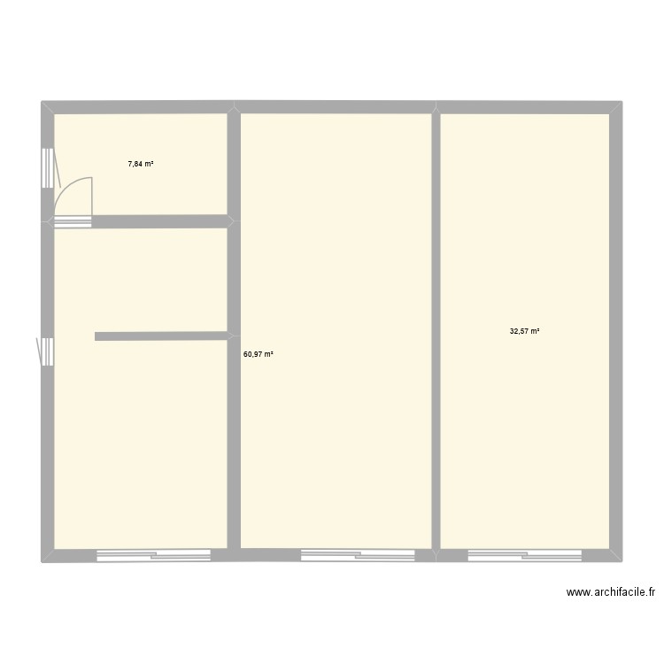 SUITE PARENTALE. Plan de 3 pièces et 101 m2