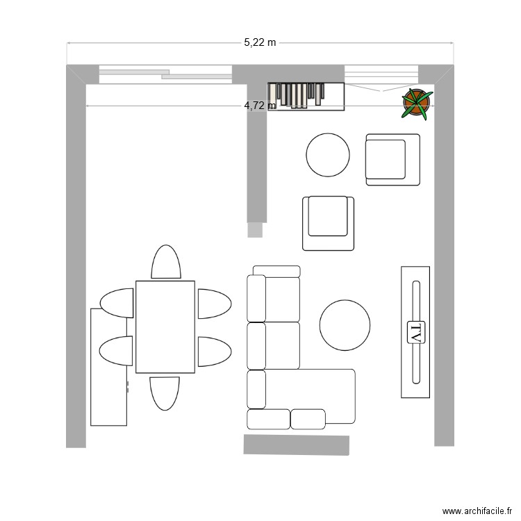 Salon bibliotheque. Plan de 0 pièce et 0 m2
