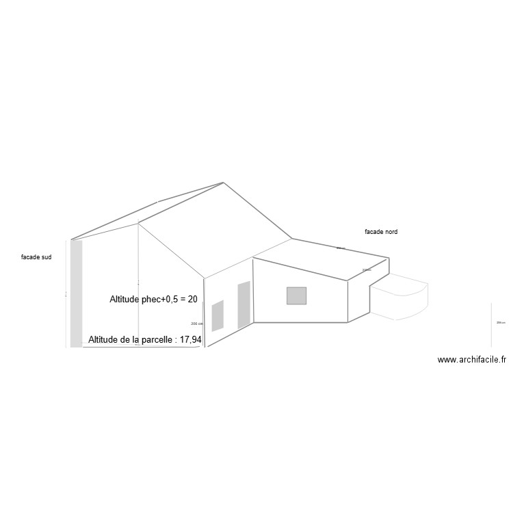 Plan de masse avant  3D. Plan de 0 pièce et 0 m2
