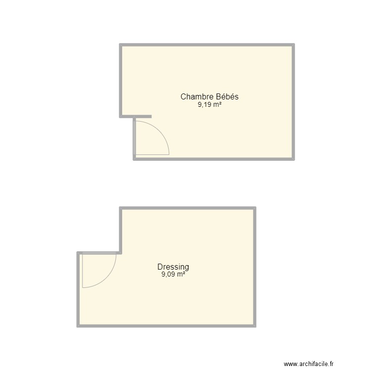 Plans chambres Tour Sainte. Plan de 2 pièces et 18 m2