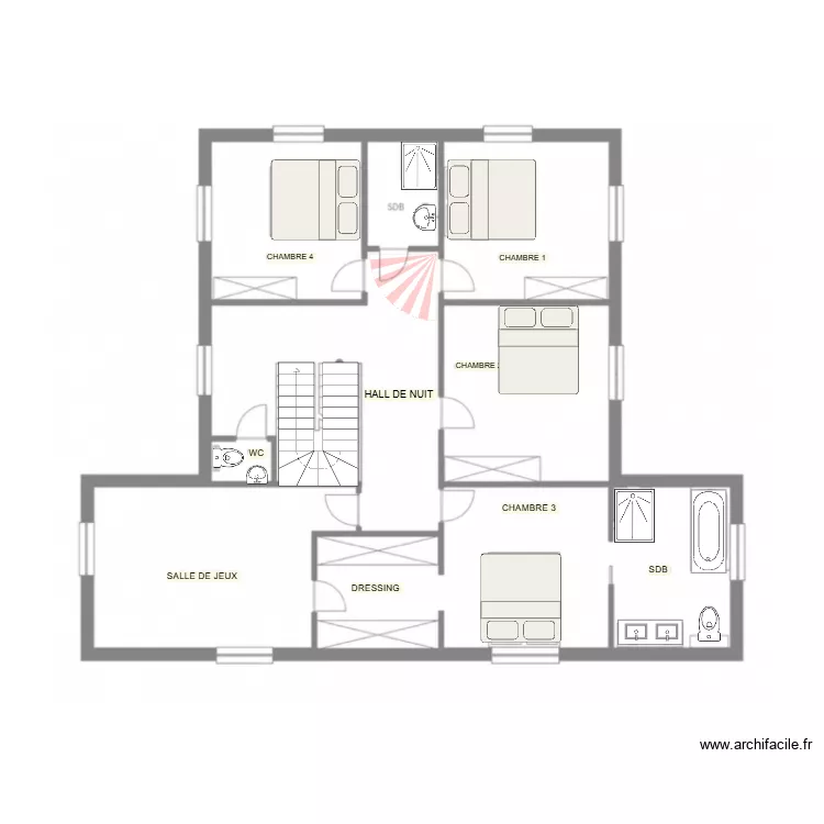 plan Broh&eacute;e etage. Plan de 