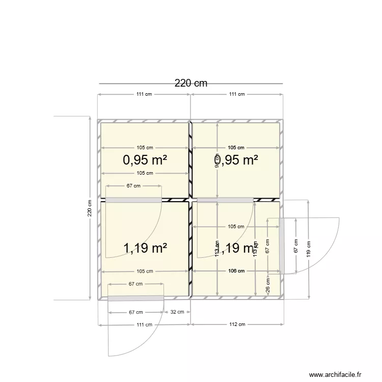 caneva trefles . Plan de 