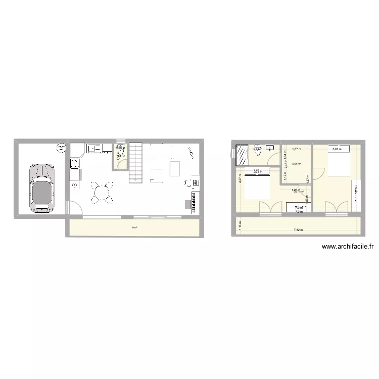 Maison en A. Plan de 