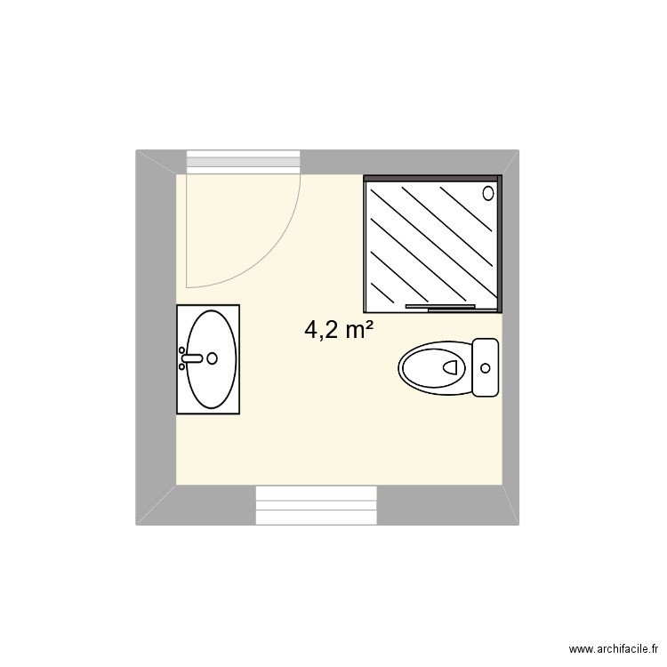 frtgfredz. Plan de 1 pièce et 4 m2