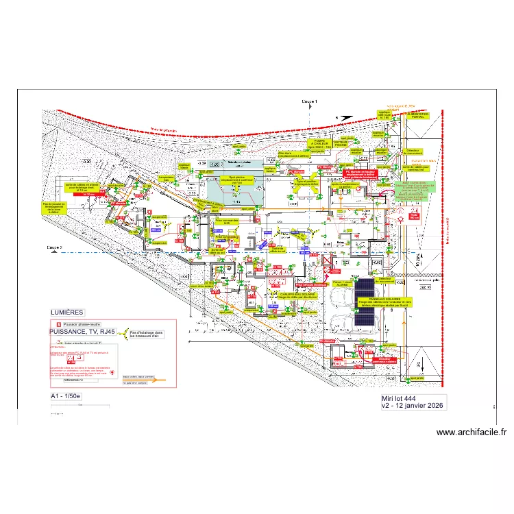 Plan électrique lot 444 - modif WC. Plan de Plan électrique lot 444 - modif WC. Plan de