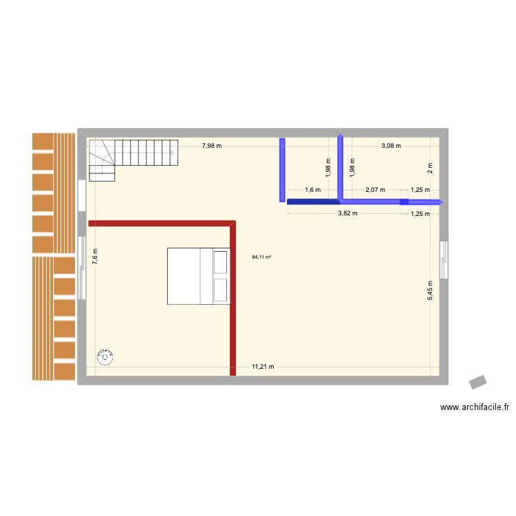 Pelvoux. Plan de 1 pièce et 84 m2
