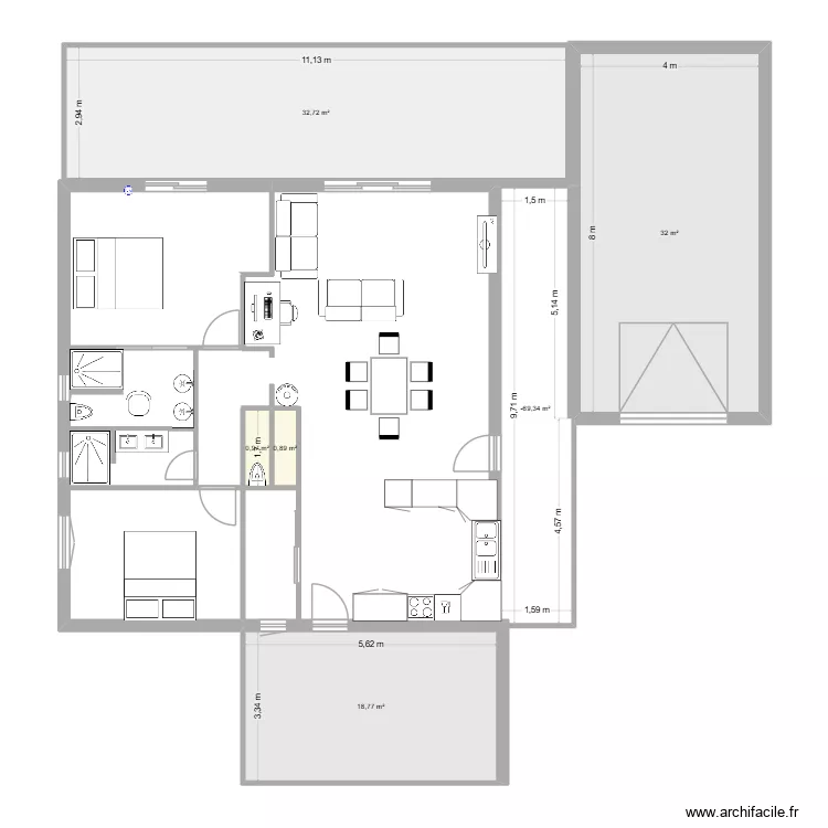 Cartarana. Plan de 6 et 100 m² Cartarana. Plan de 6 et 100 m²