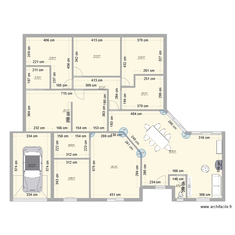 maison choix 1. Plan de 13 pièces et 196 m2
