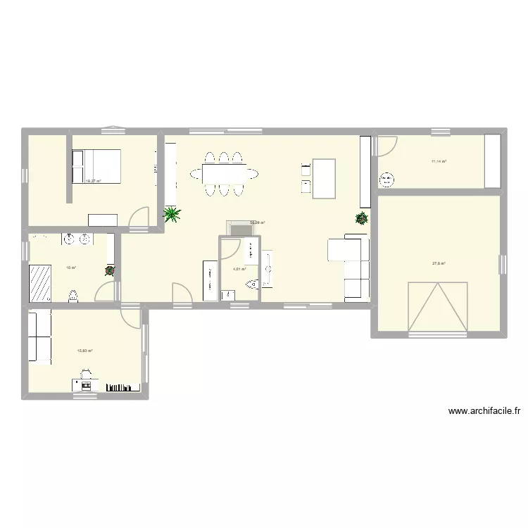 Plan Maison Fuinhas 31-05-2026. Plan de 7  et 151 m²