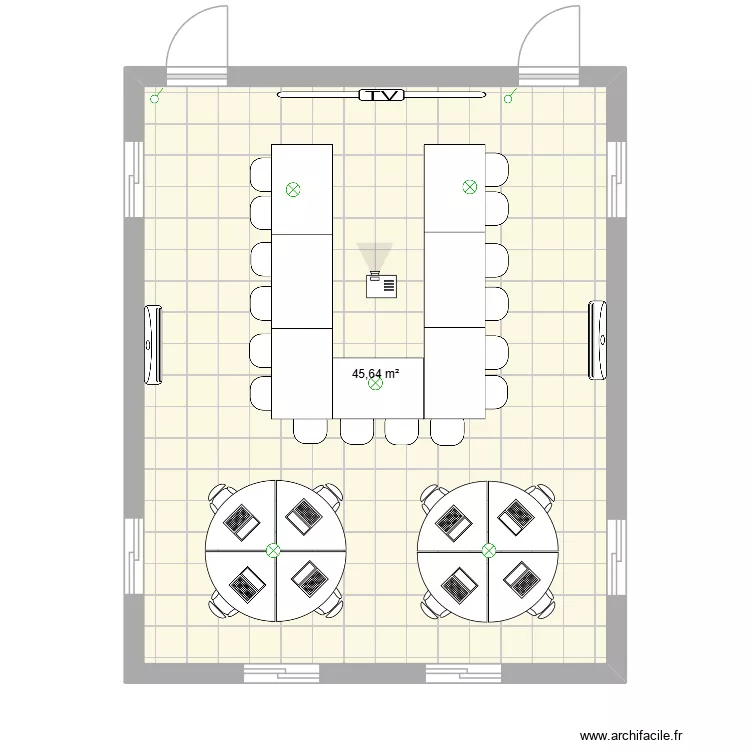 Salle de formation. Plan de 1 et 46 m² Salle de formation. Plan de 1 et 46 m²