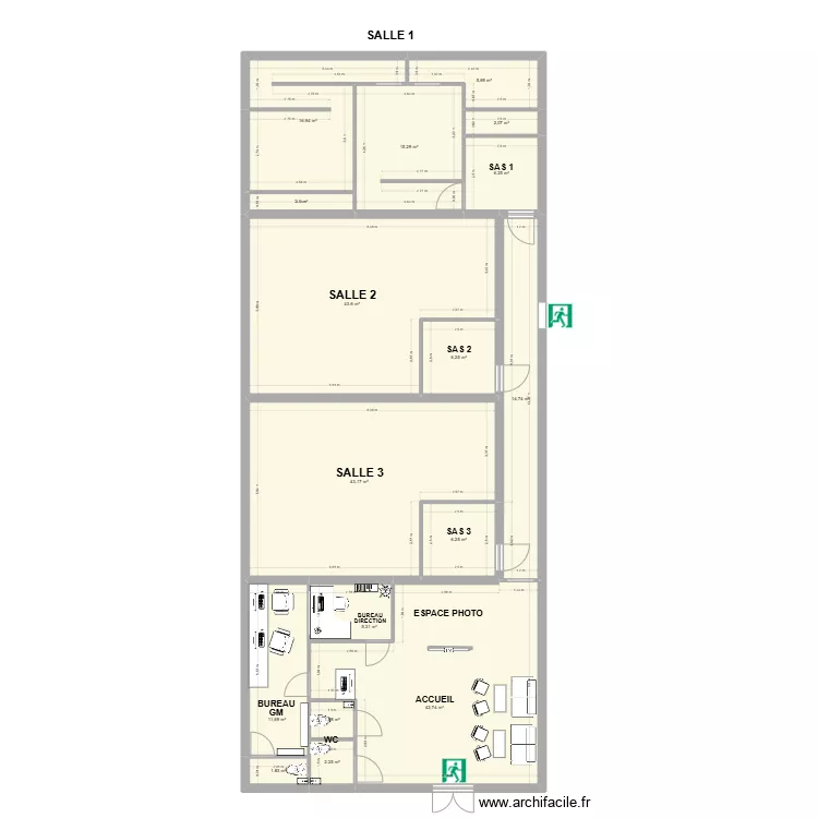 local 2 laser bis. Plan de 