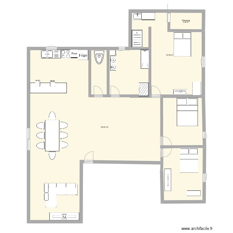 Maison 1. Plan de 3 pièces et 204 m2