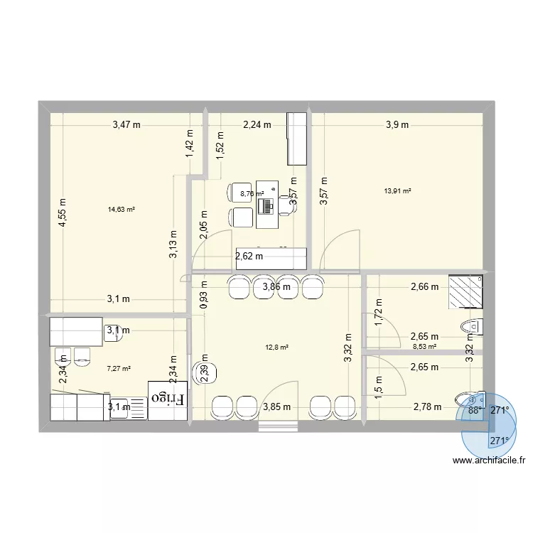 Local cannebi&egrave;re. Plan de 