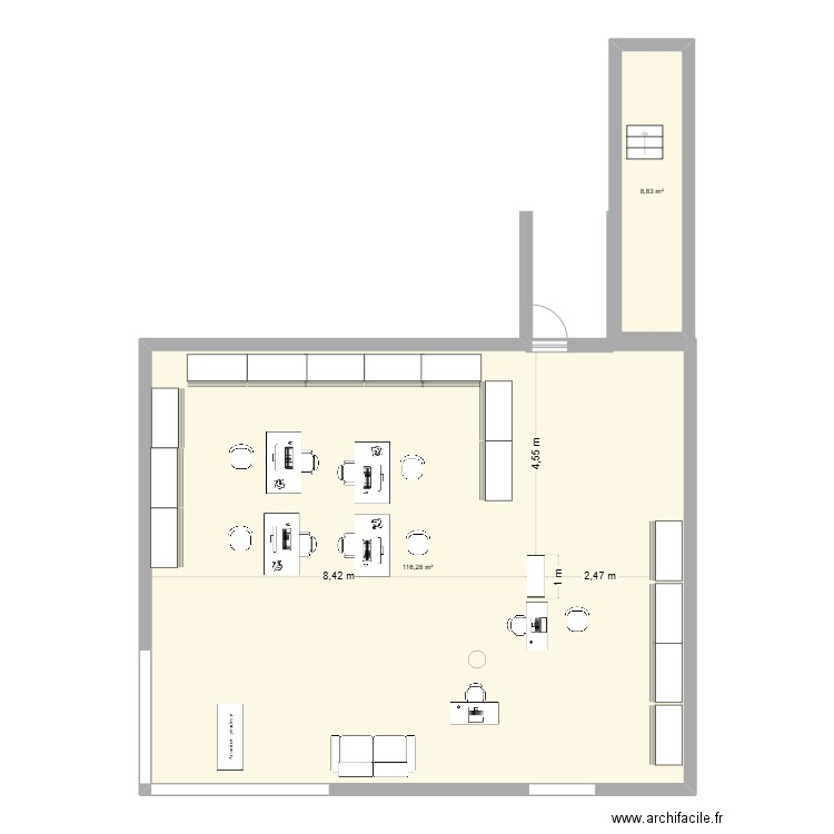 Krys Rep. Plan de 2 pièces et 125 m2