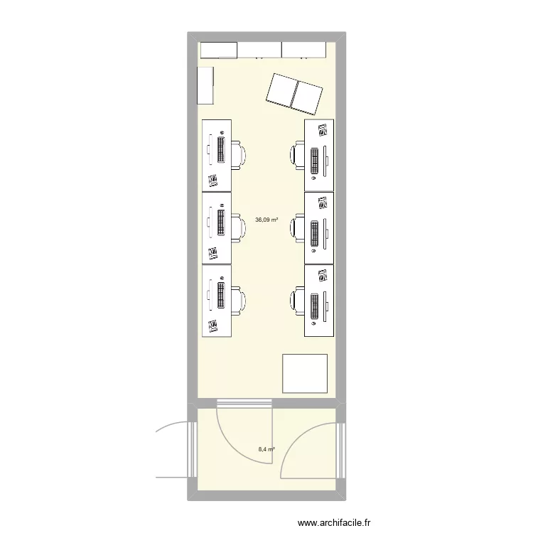 Plan aménagement 5S - Salle de commande Mistral. Plan de 2 et 45 m² Plan aménagement 5S - Salle de commande Mistral. Plan de 2 et 45 m²