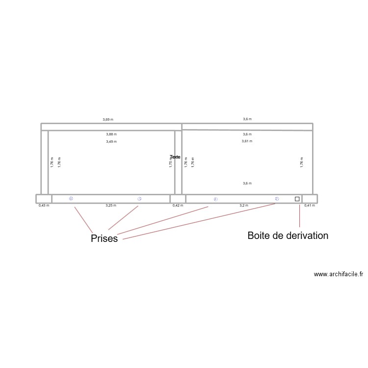 PLAN PREAU EXISTANT VUE DE COTEE. Plan de 10 pièces et 16 m2